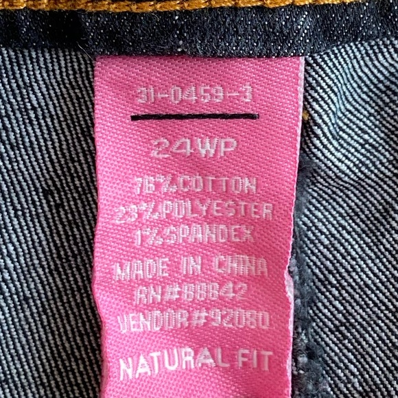 Natural Fit Womens Jeans Woman Within Plus Size 24W Petite Dark Wash Black Blue - Picture 10 of 14